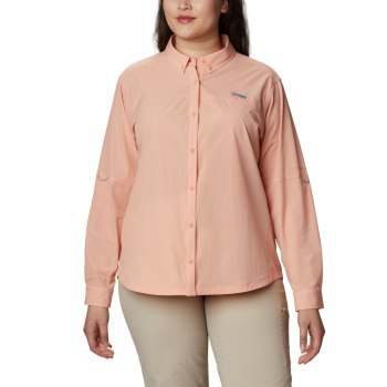 Columbia Overhemd Dames, Coral Point Long Sleeve Woven Plus Size LichtKoraal, 70AUTYXNK